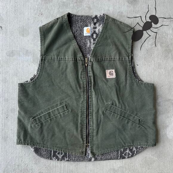 Vintage Y2K Carhartt green work wear vest - Picture 1 of 4